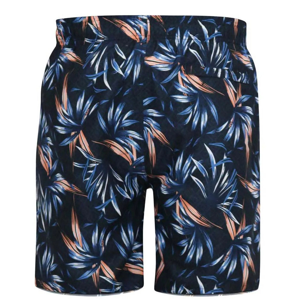 D555 Hawaiian Print Swim Shorts | Navy