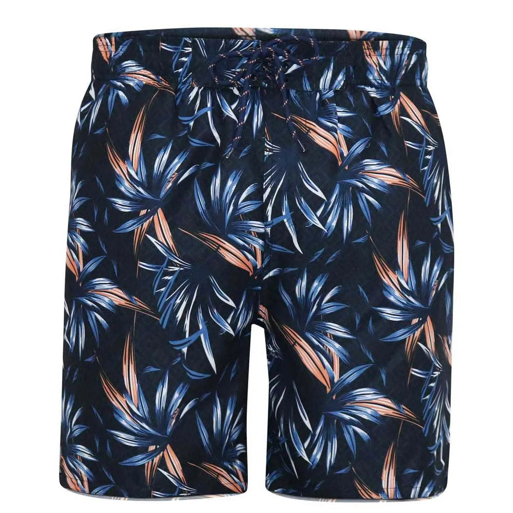 D555 Hawaiian Print Swim Shorts | Navy