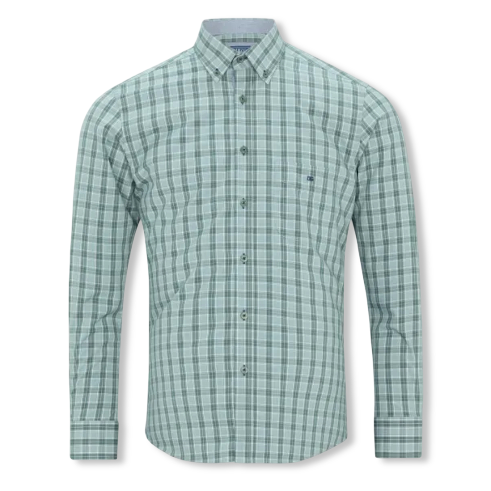 DG Drifter Long Sleeve Casual Shirt | Green Check