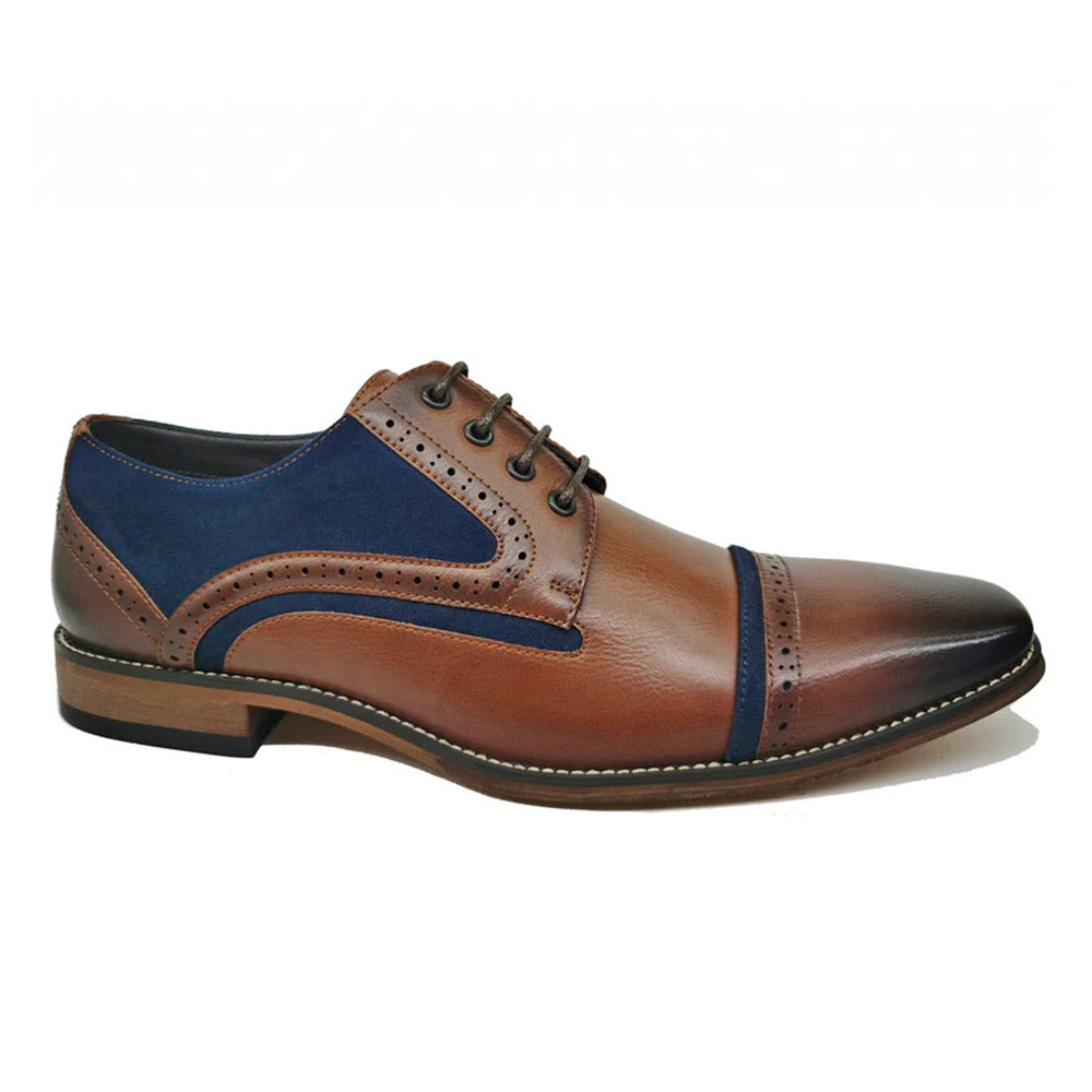 Marcozzi Formal Shoe Zagreb Cognac/Navy Mark2Menswear