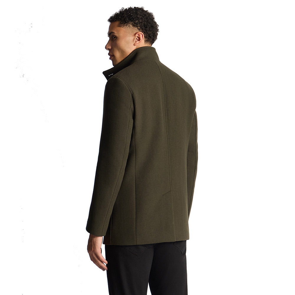 Remus Uomo Wool-Rich Overcoat | Green