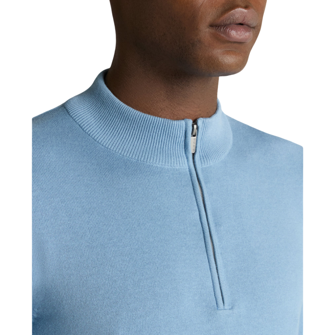 Remus Uomo Half Zip Knitwear | Sky Blue