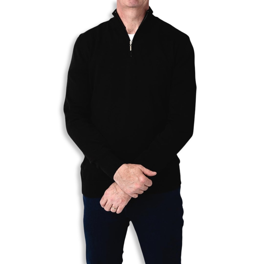 Tom Penn Half-Zip Knitwear | Black