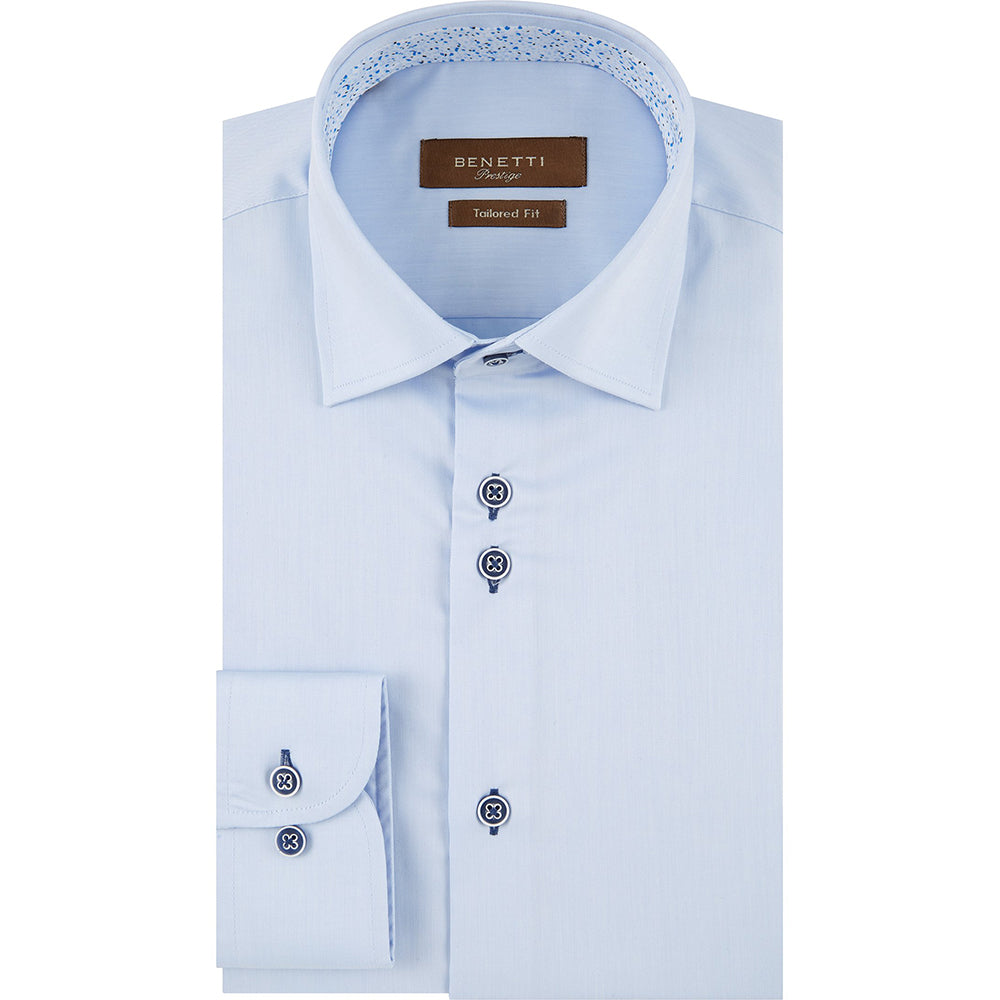 Benetti Premium 2 Ply Cotton Shirt - Sky Blue