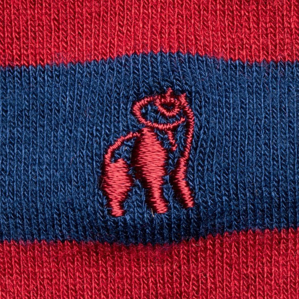 Swole Panda Bamboo Socks | Burgundy Striped