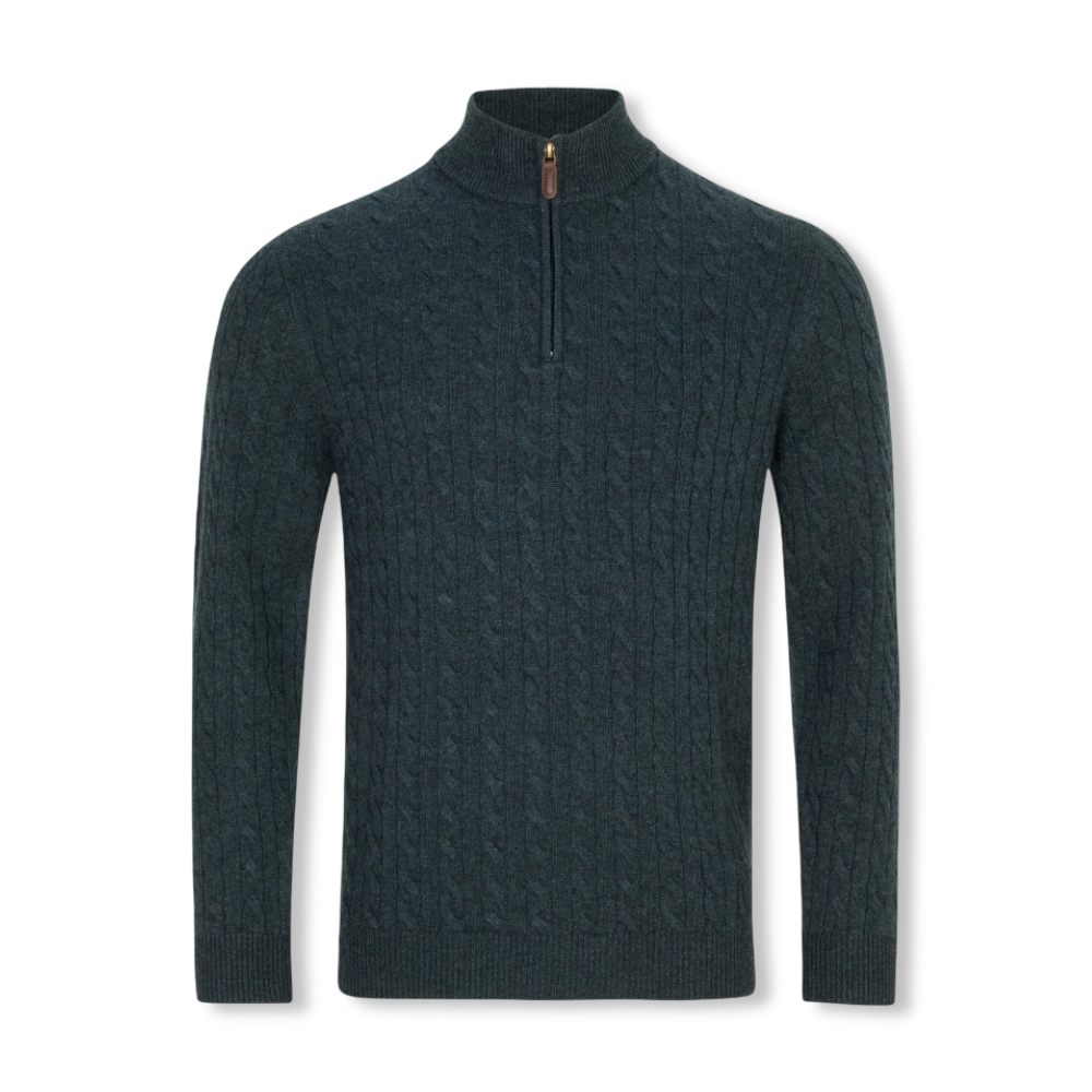 Benetti Half-Zip Knit | Grant Teal