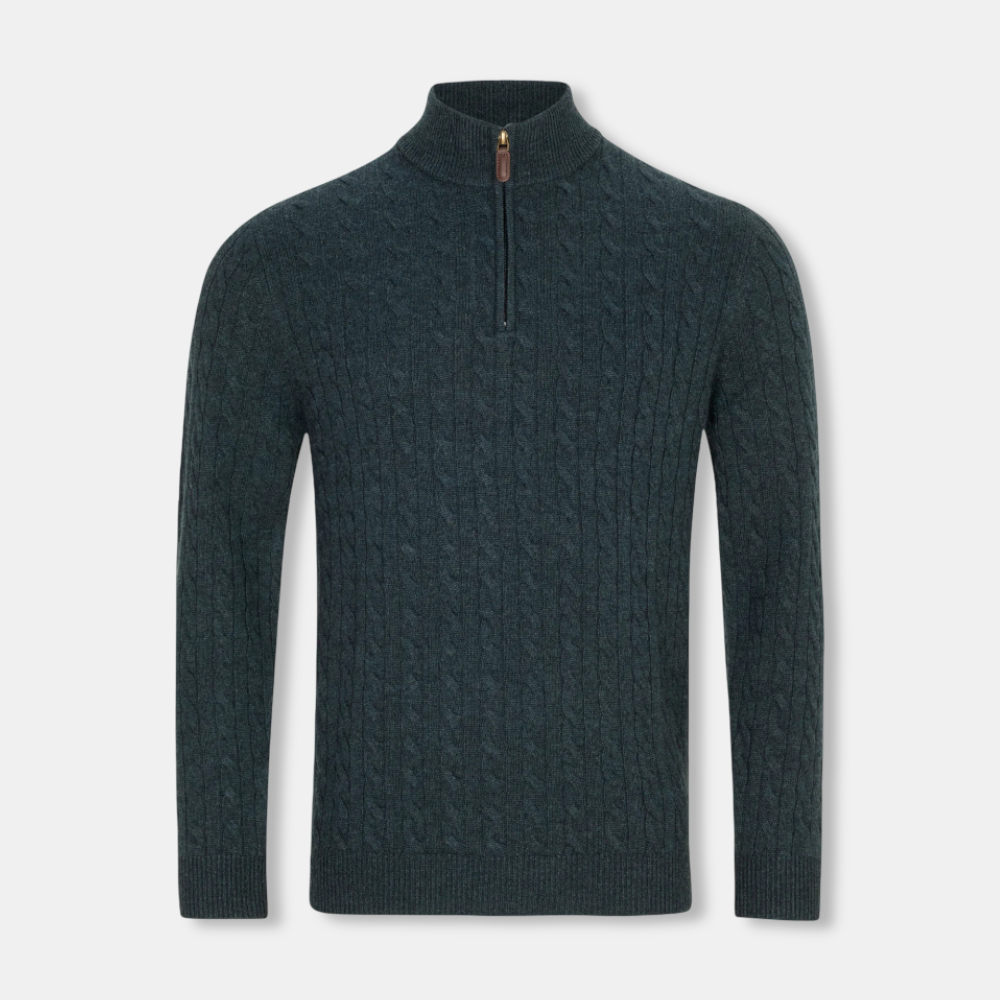 Benetti Half-Zip Knit | Grant Teal