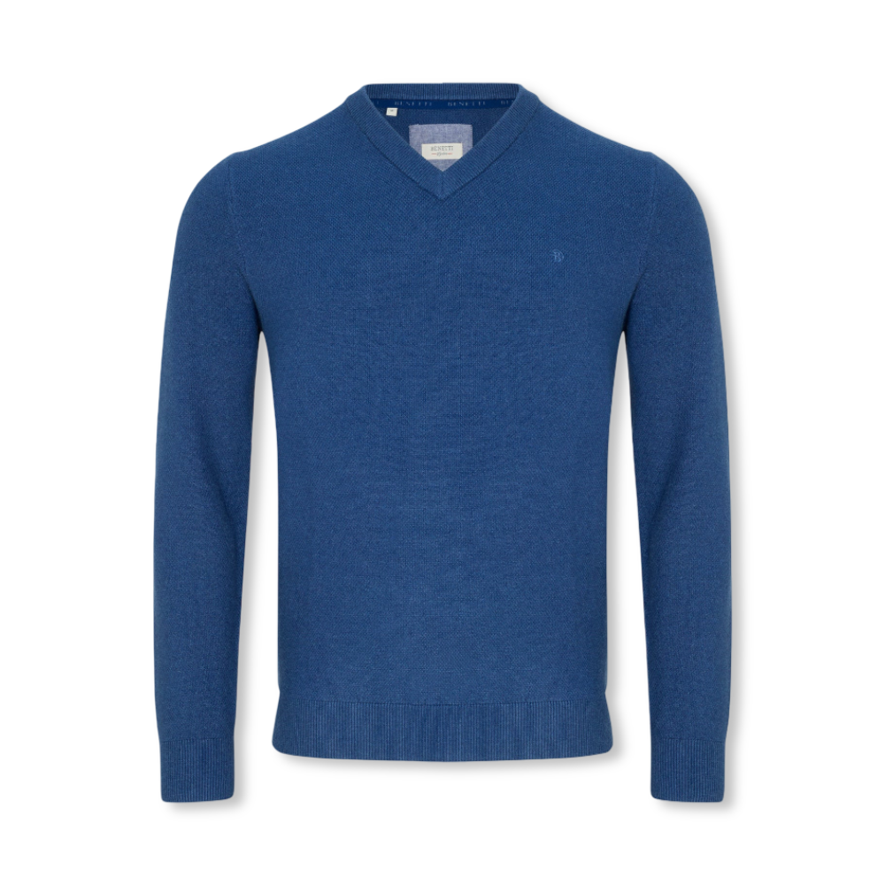 Benetti V-Neck Knit | Quinn Indigo