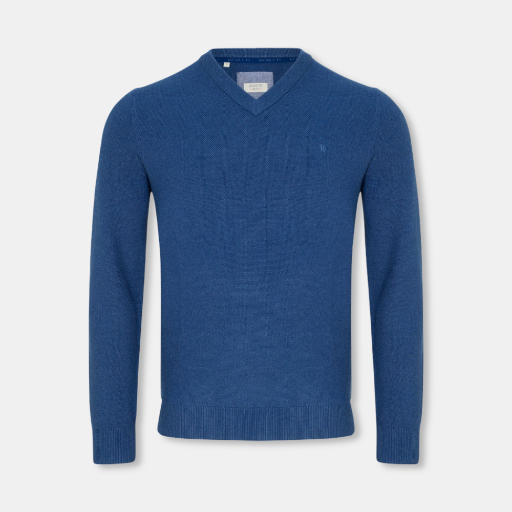 Benetti V-Neck Knit | Quinn Indigo