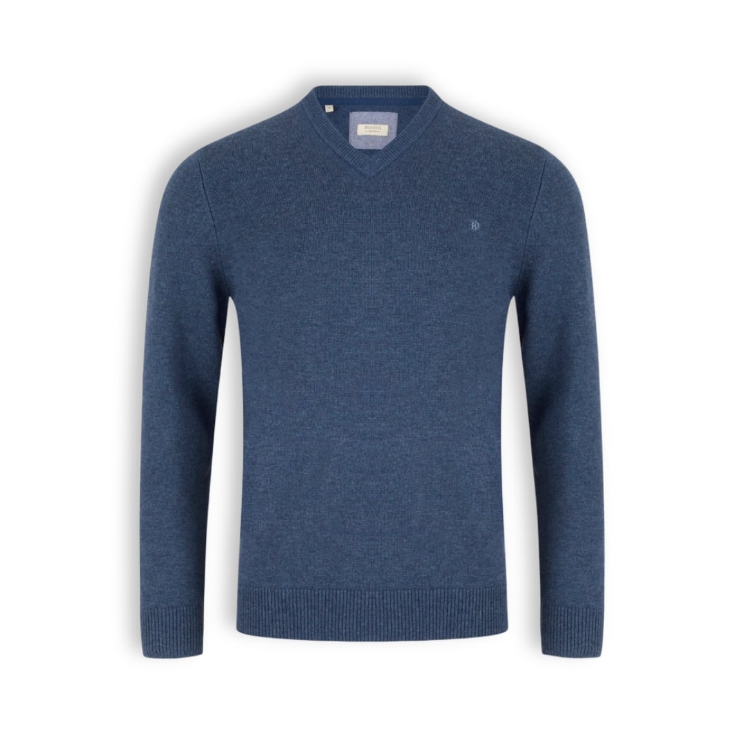 Benetti V-Neck Knitwear | Franco Indigo