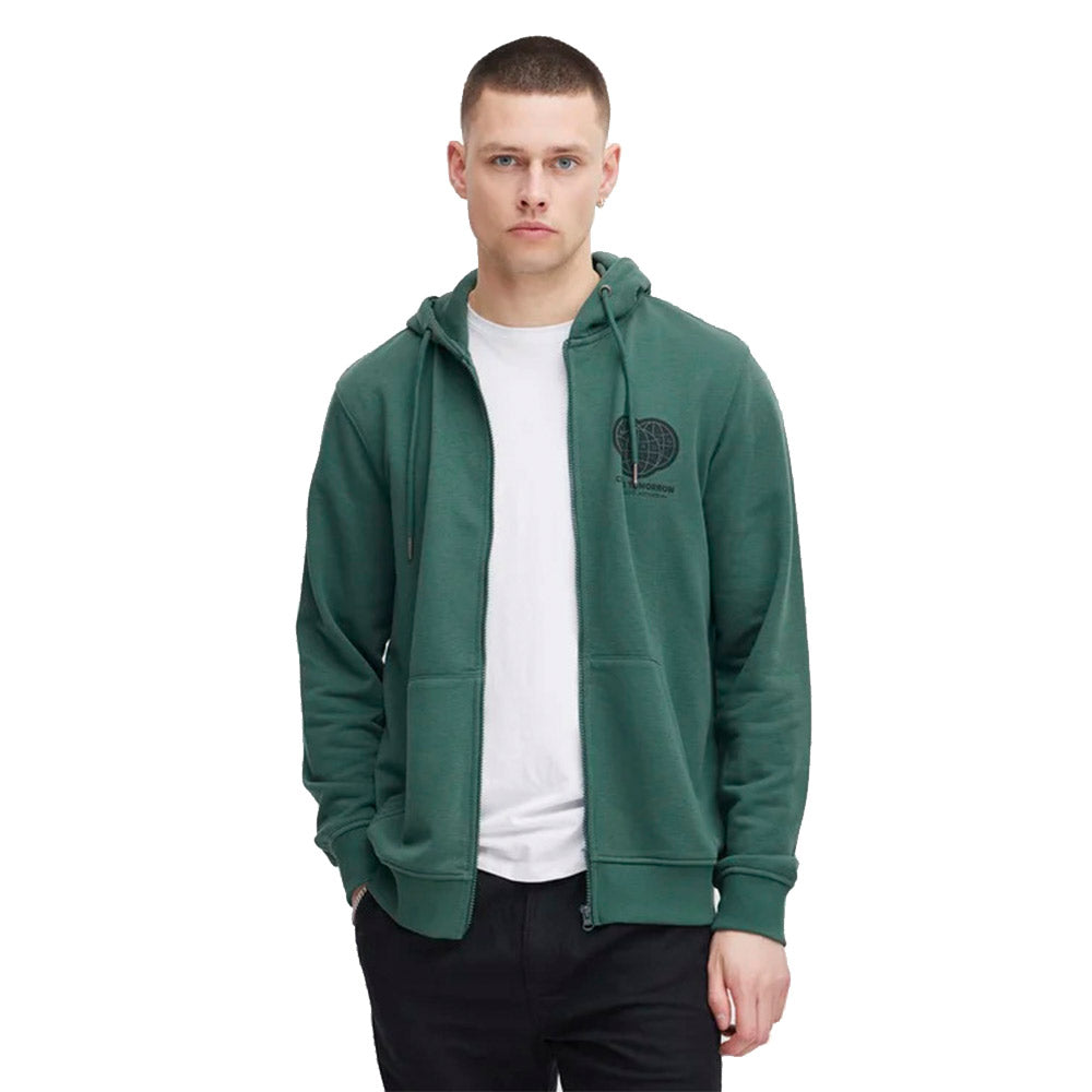 Blend Full Zip Hooded Sweatshirt - Dark Green