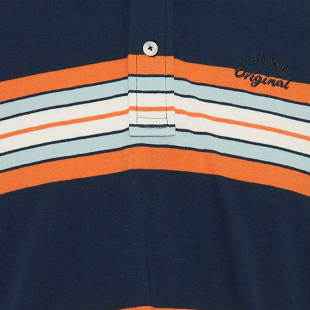 Blend Polo Shirt - Navy/Orange/Blue