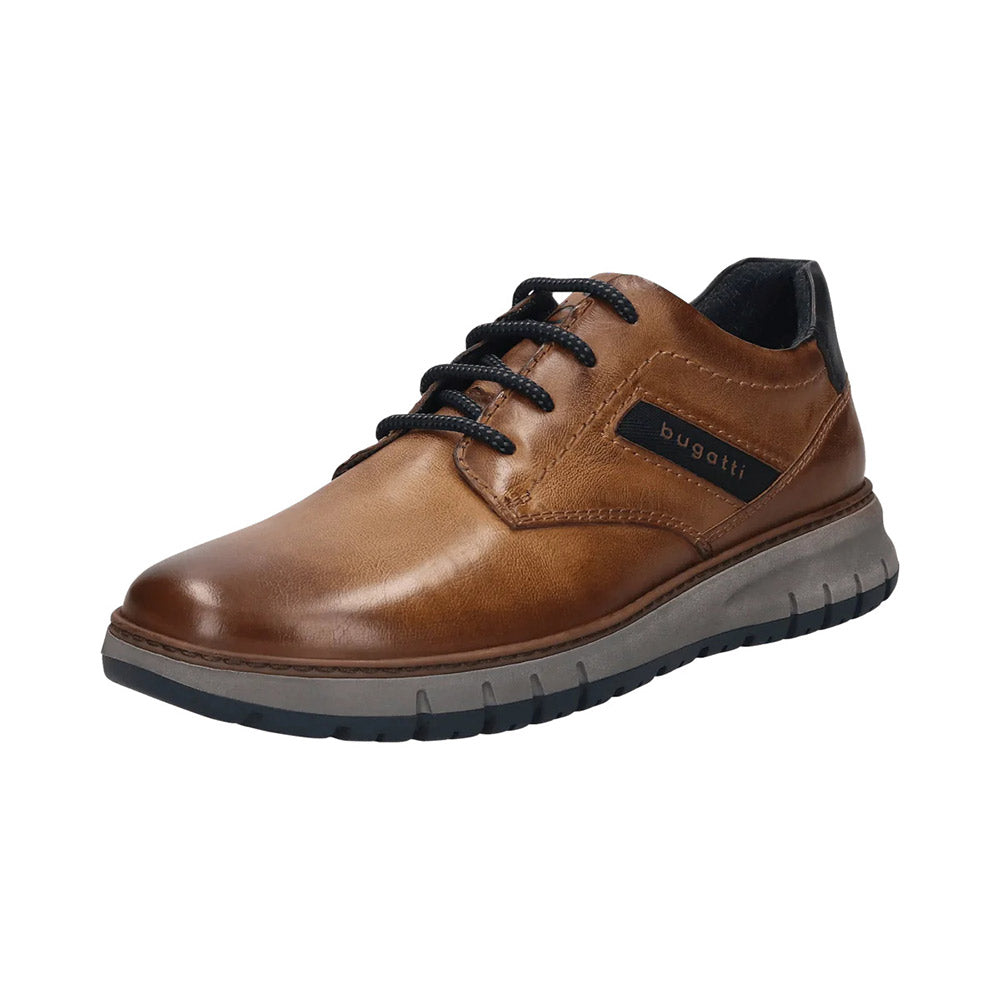 Bugatti Lace Up Wide Fit Casual Shoe | Quebec Cognac