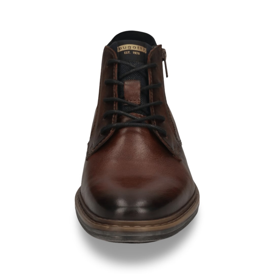 Bugatti Lace Boot with Zip | Chennai Dark Brown