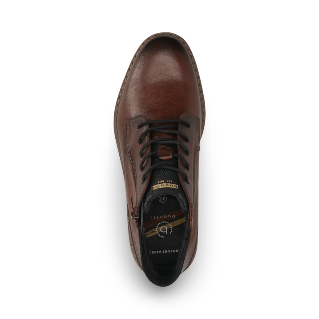 Bugatti Lace Boot with Zip | Chennai Dark Brown