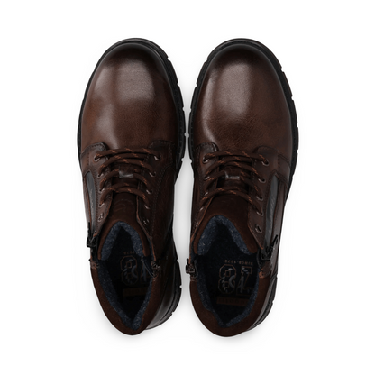 Bugatti Lace Boot with Zip | Mate Dark Brown