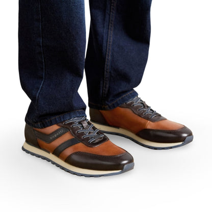 Bugatti Leather Trainers | Ivar Dark Brown/Cognac