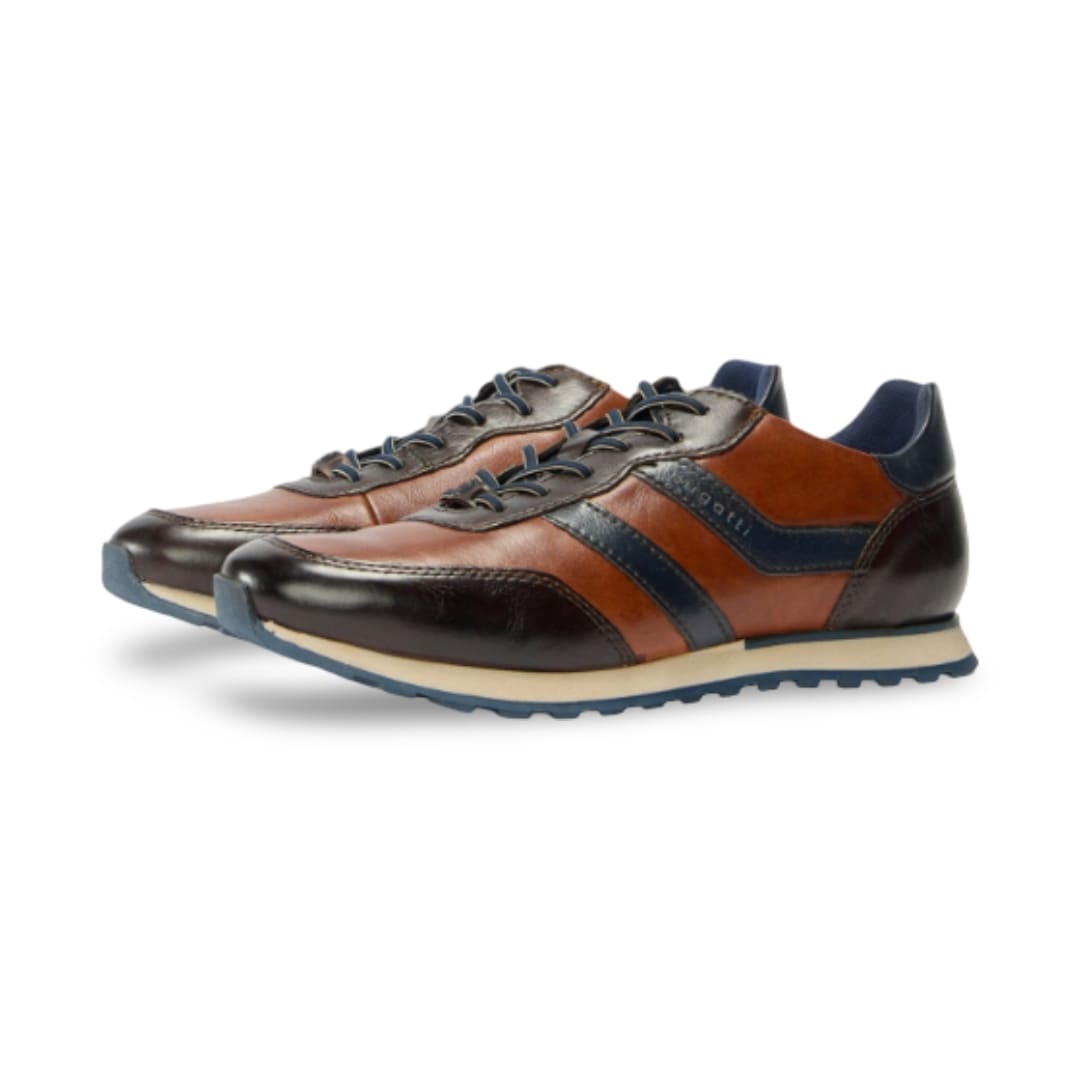 Bugatti Leather Trainers | Ivar Dark Brown/Cognac
