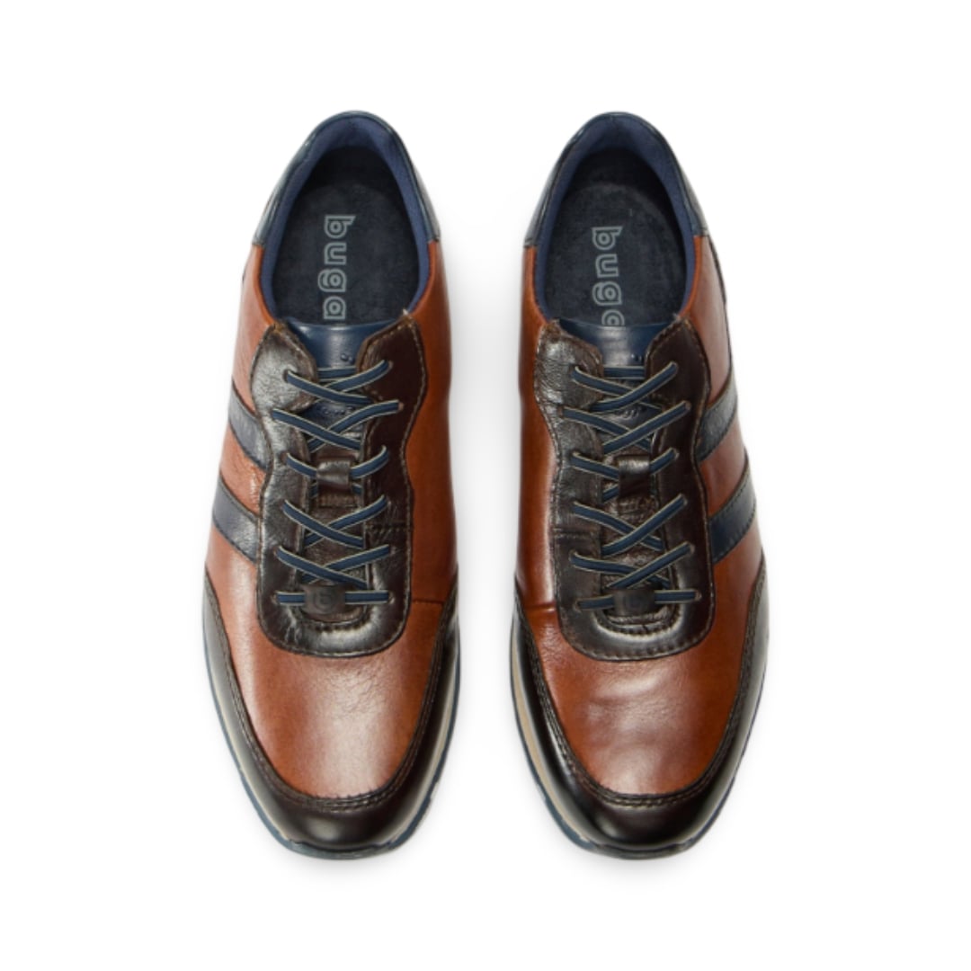 Bugatti Leather Trainers | Ivar Dark Brown/Cognac