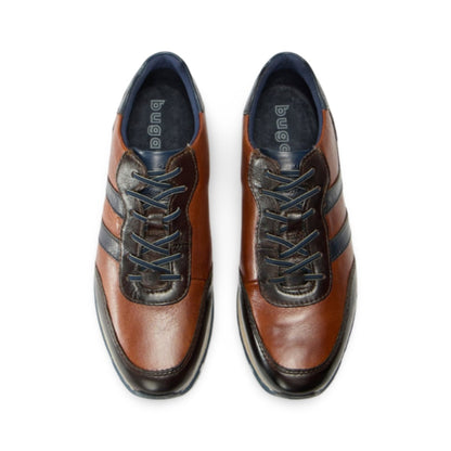 Bugatti Leather Trainers | Ivar Dark Brown/Cognac