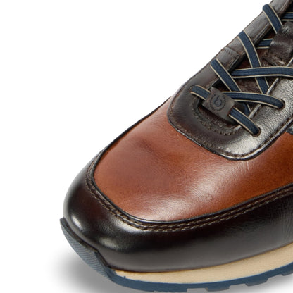 Bugatti Leather Trainers | Ivar Dark Brown/Cognac