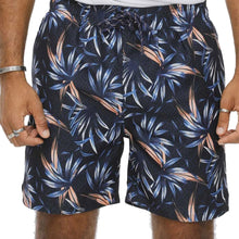 D555 Hawaiian Print Swim Shorts | Navy