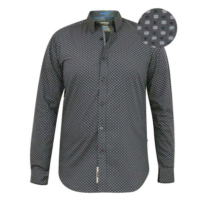 D555 Printed Long Sleeve Shirt | Keaton Grey