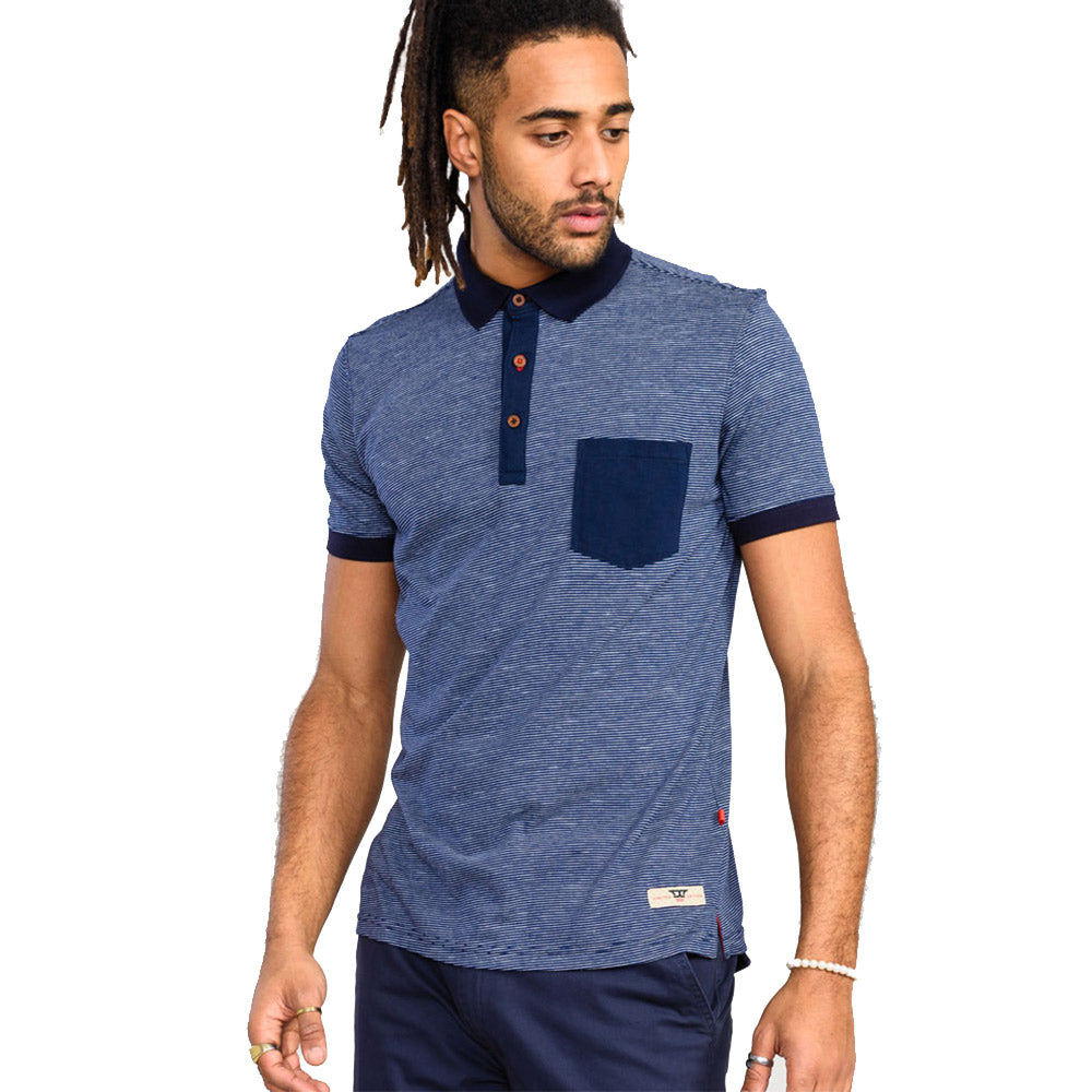 D555 Polo with Chest Pocket - Navy