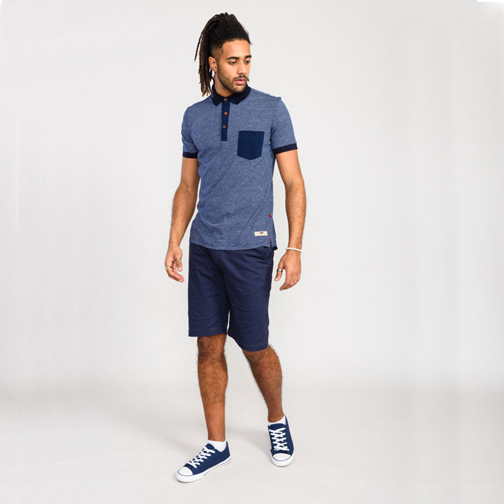 D555 Polo with Chest Pocket - Navy