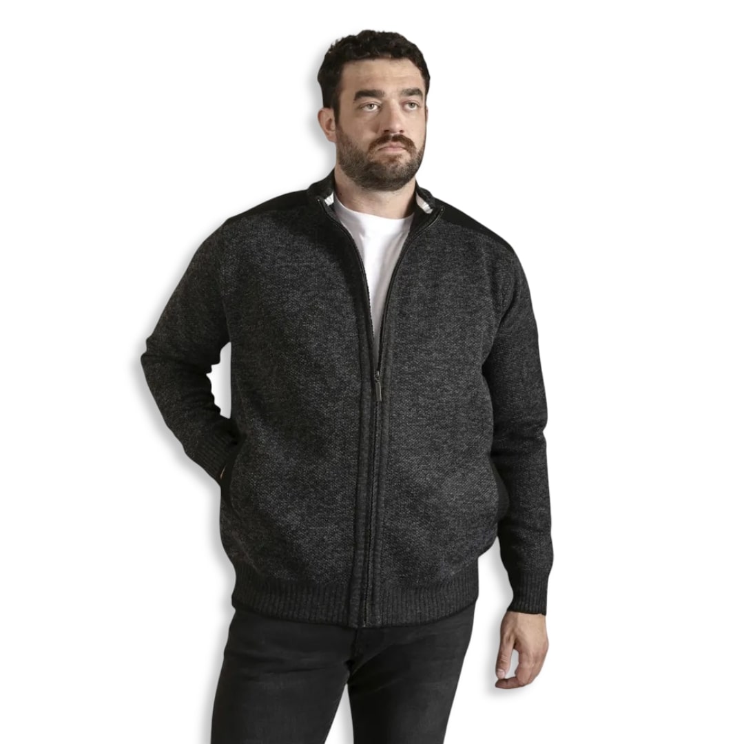 D555 Full Zip Lined Sweatshirt | Dereham Charcoal Marl