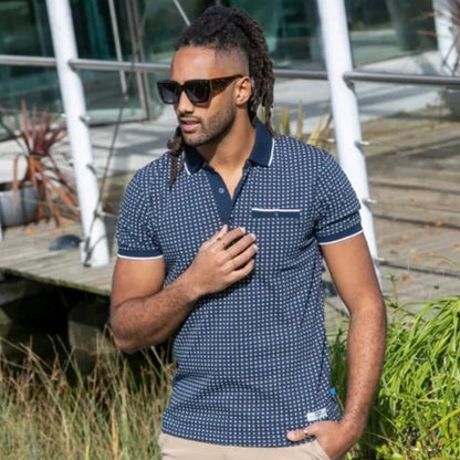 D555 Polo Shirt | Coventry Navy Print