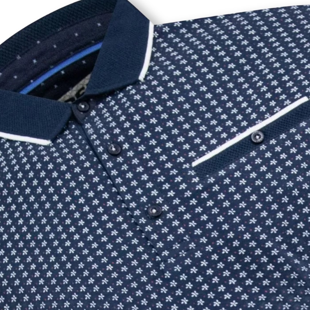 D555 Polo Shirt | Coventry Navy Print
