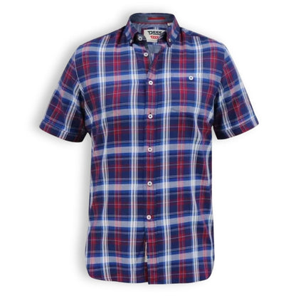 D555 Short-Sleeve Check Shirt | Portland Blue/Red