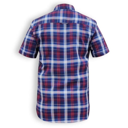 D555 Short-Sleeve Check Shirt | Portland Blue/Red