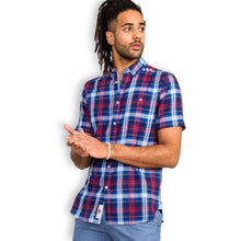 D555 Short-Sleeve Check Shirt | Portland Blue/Red