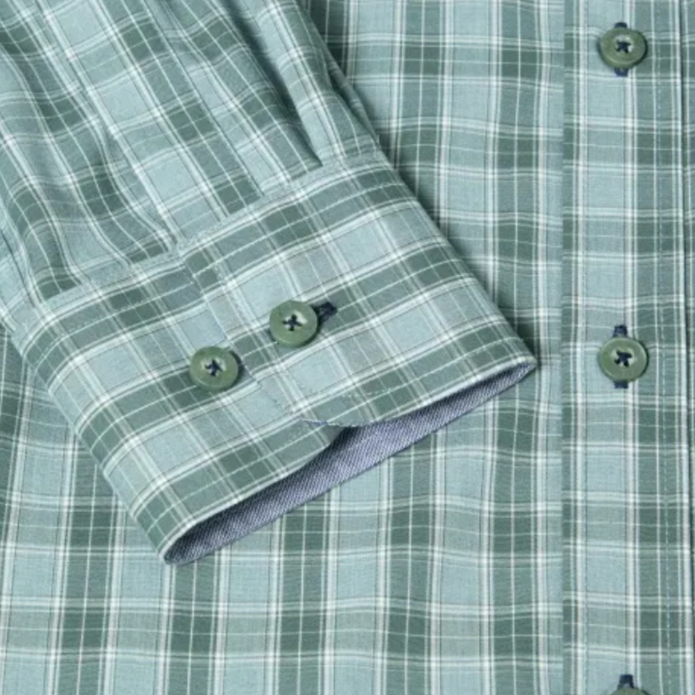 DG Drifter Long Sleeve Casual Shirt | Green Check