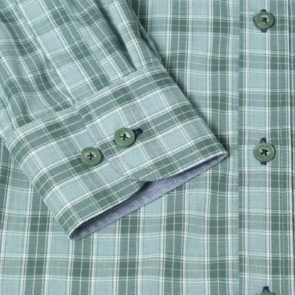 DG Drifter Long Sleeve Casual Shirt | Green Check