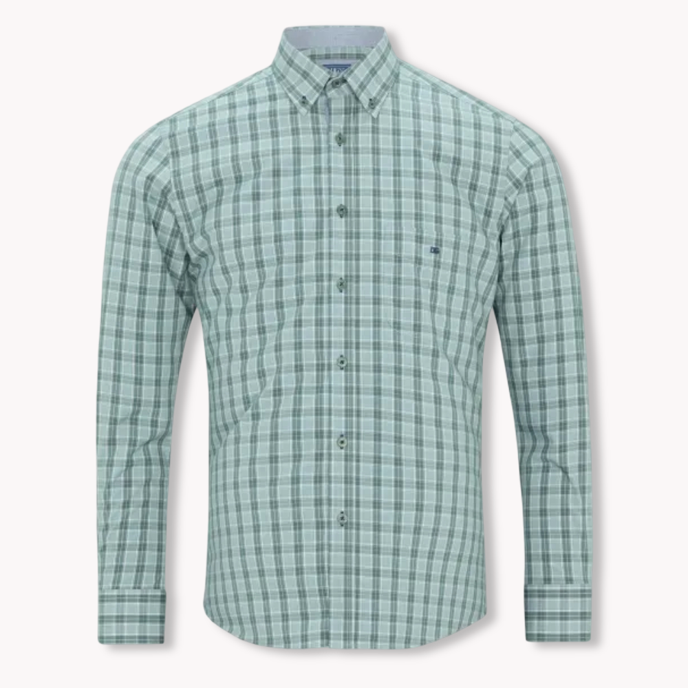 DG Drifter Long Sleeve Casual Shirt | Green Check