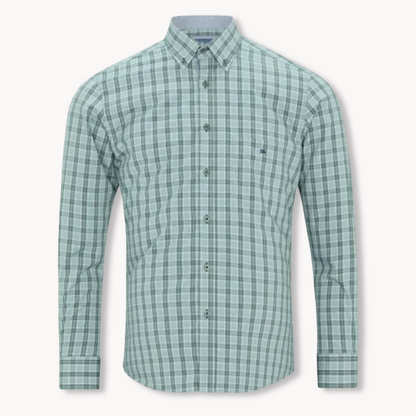 DG Drifter Long Sleeve Casual Shirt | Green Check