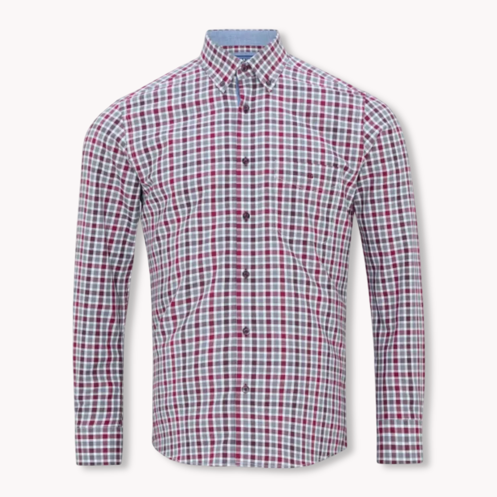 DG Drifter Long Sleeve Casual Shirt | Red Check