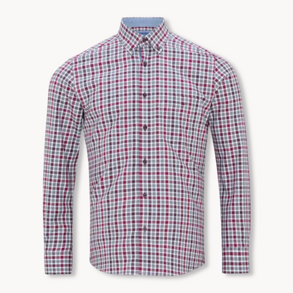 DG Drifter Long Sleeve Casual Shirt | Red Check