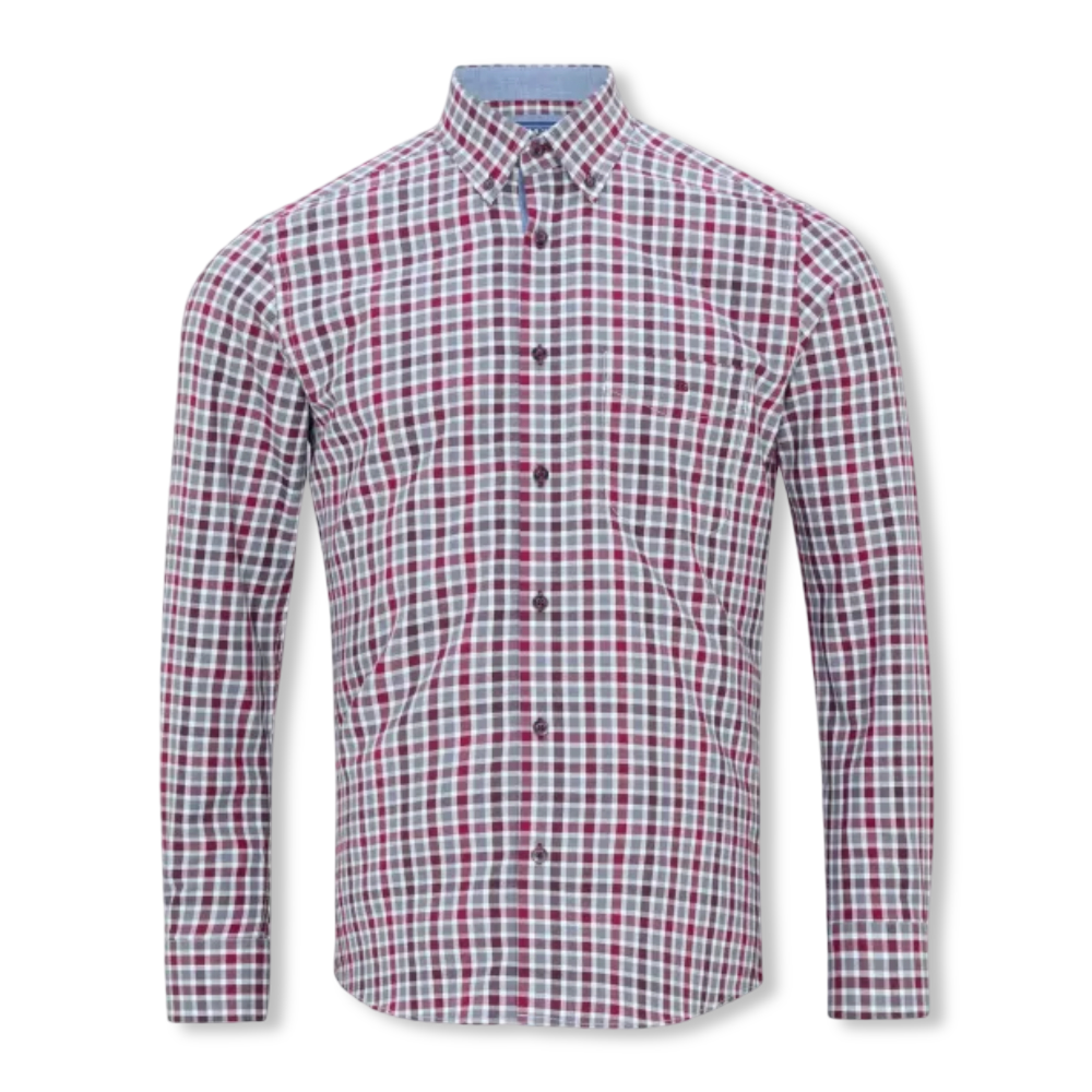 DG Drifter Long Sleeve Casual Shirt | Red Check