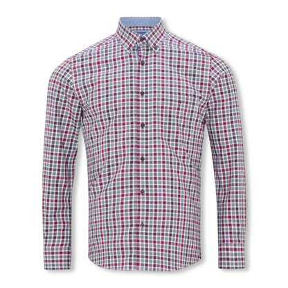 DG Drifter Long Sleeve Casual Shirt | Red Check