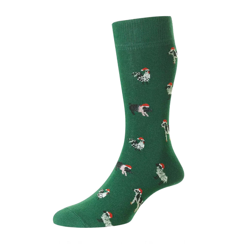 Christmas Socks -Green Animals
