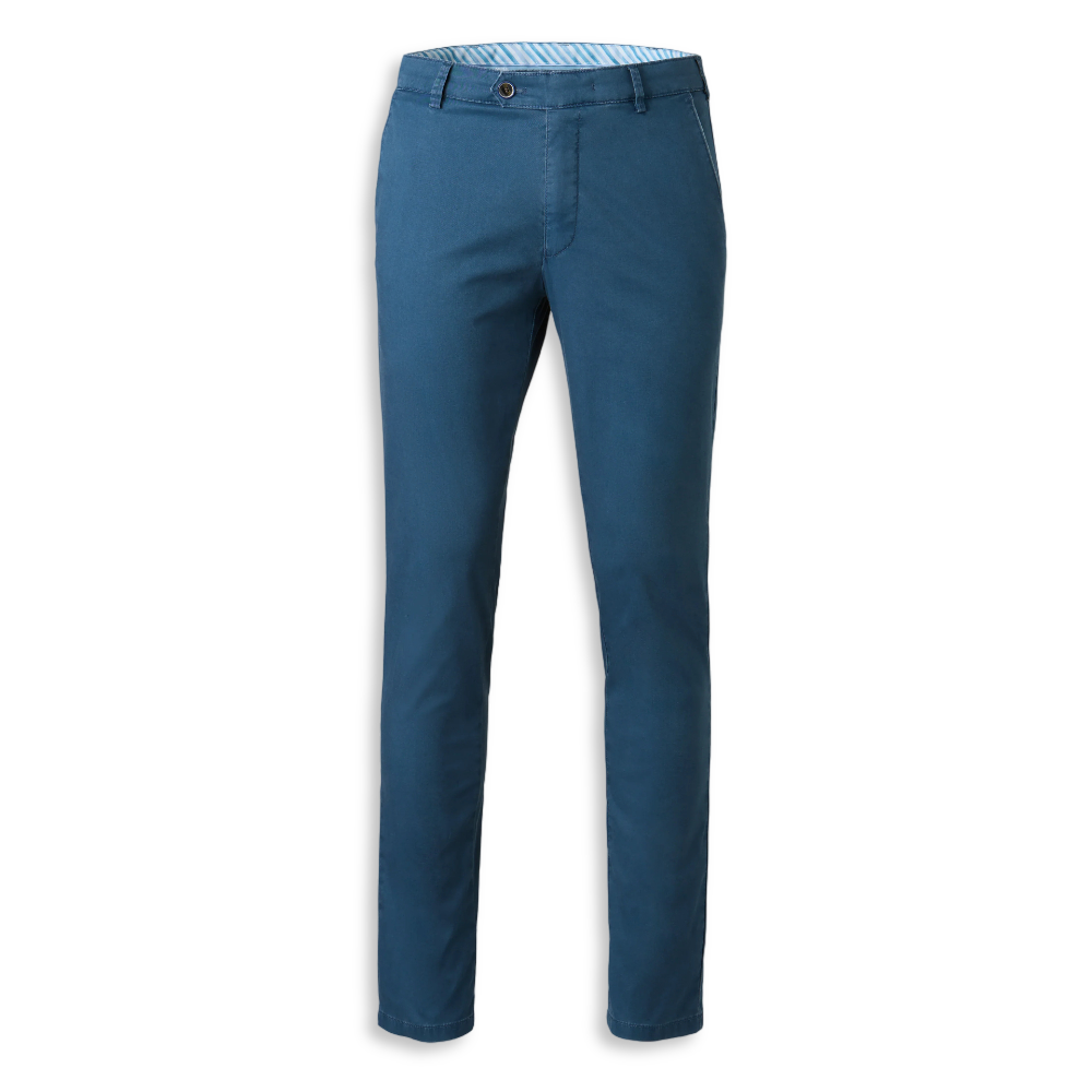 Meyer Two Tone Stretch Chino | New York Blue