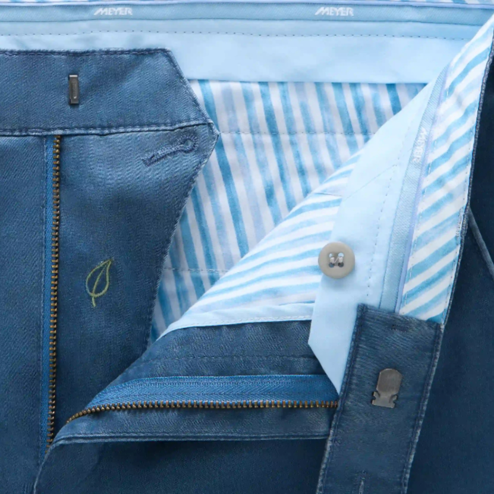 Meyer Two Tone Stretch Chino | New York Blue