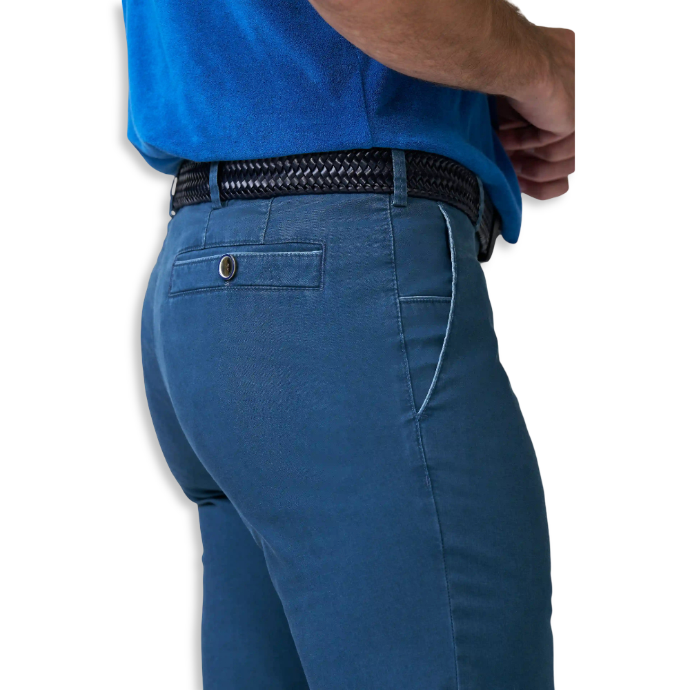 Meyer Two Tone Stretch Chino | New York Blue