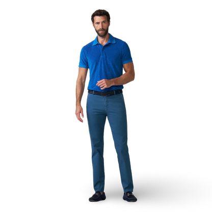 Meyer Two Tone Stretch Chino | New York Blue