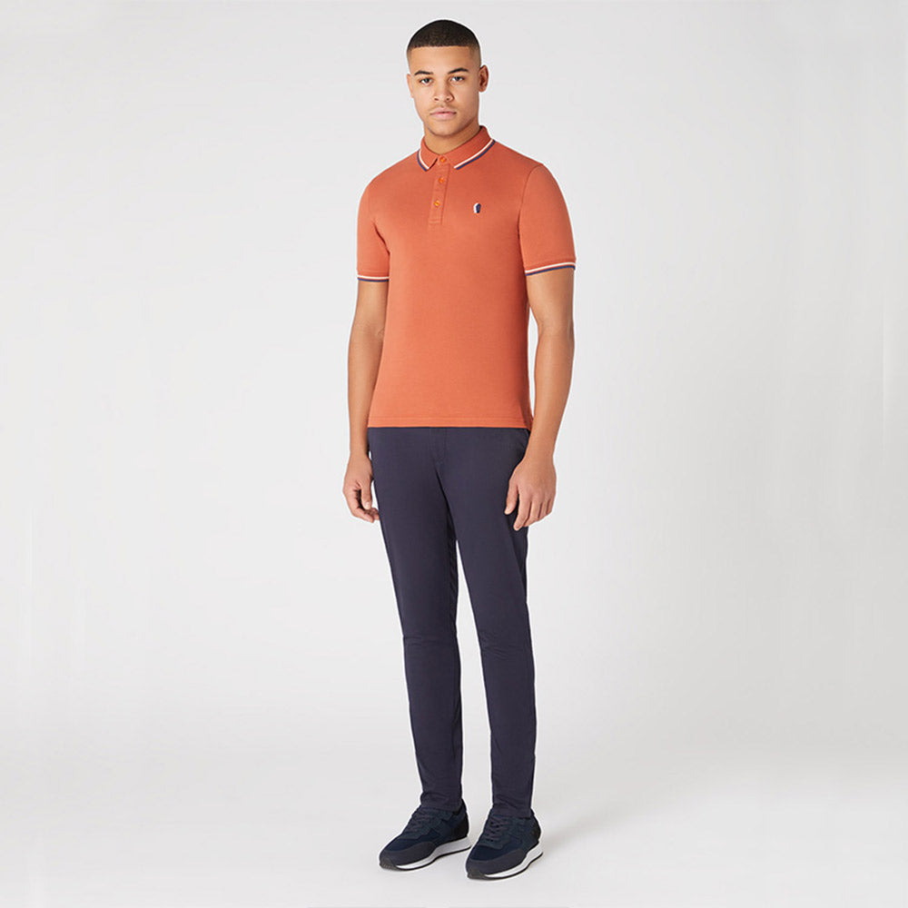 Remus Uomo Cotton Blend Polo Shirt - Dark Orange
