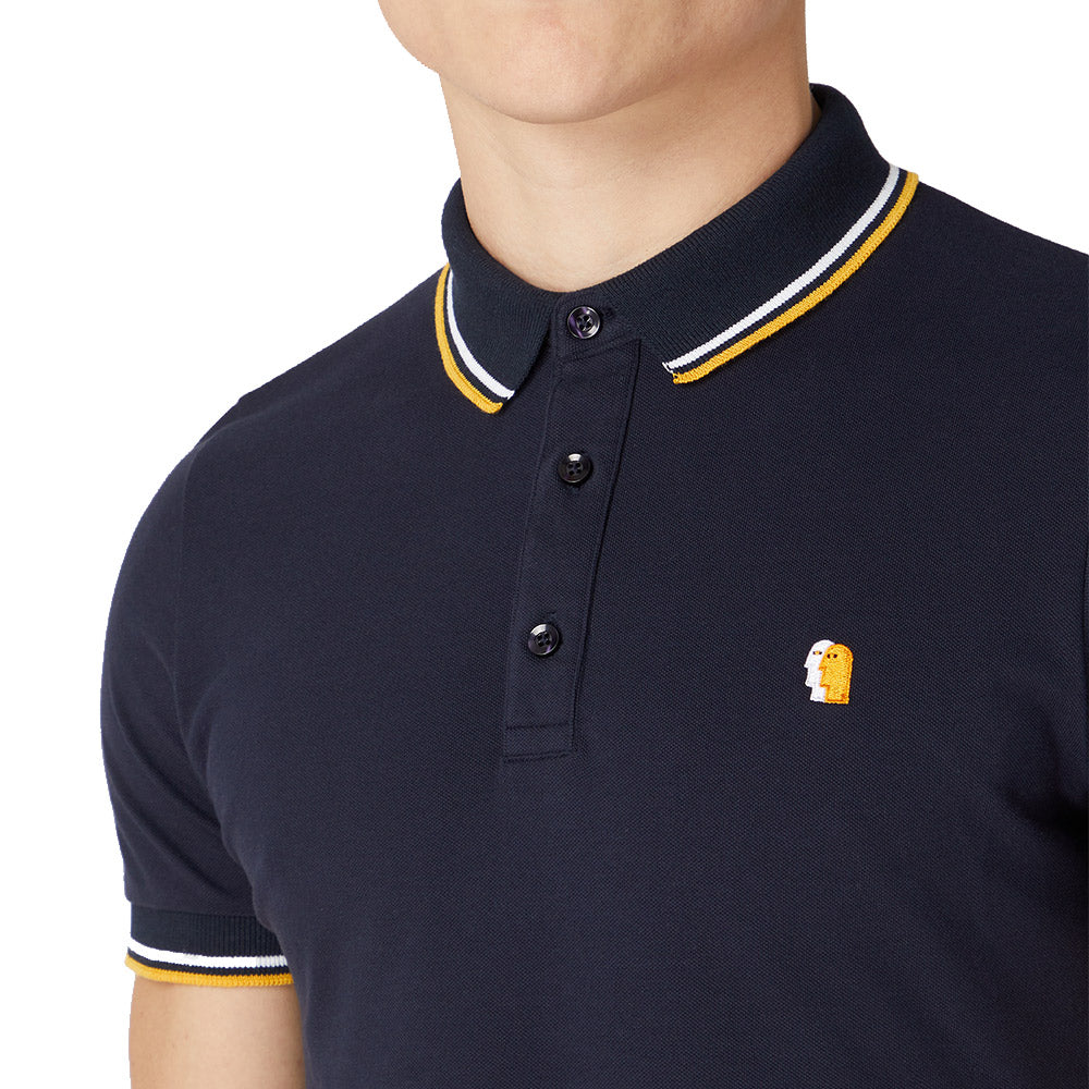 Remus Uomo Cotton Blend Polo Shirt - Navy